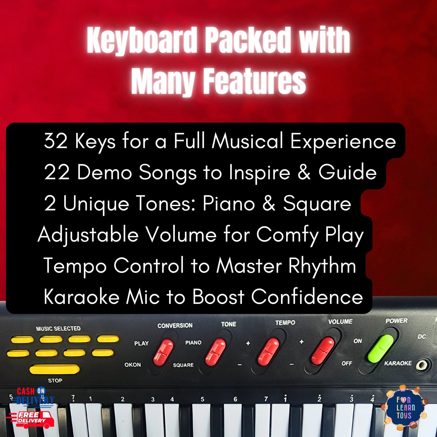 Large Complete Keyboard Instrument with Mic - The Ultimate Musical Instrument for Kids