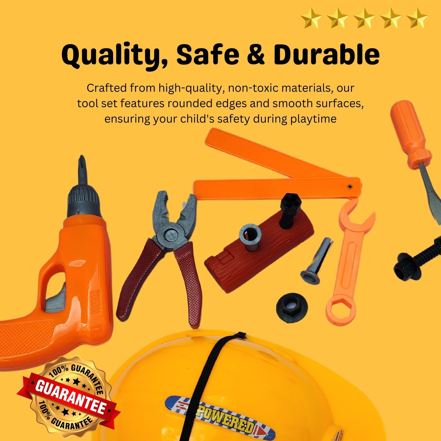 Deluxe Construction Tool Set with Helmet & Toy Drill - Inspire Future Civil Engineers