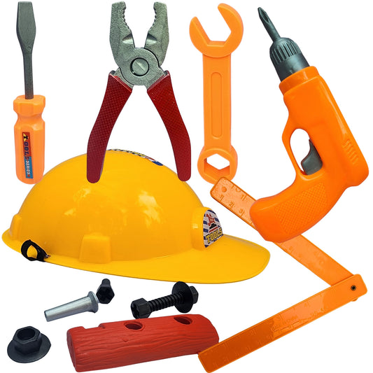 Deluxe Construction Tool Set with Helmet & Toy Drill - Inspire Future Civil Engineers