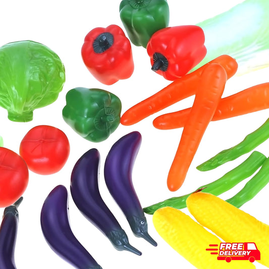 Toy Vegetable Set-20 Realistic Large Pieces - Master Veggie Names, Colors & Counting