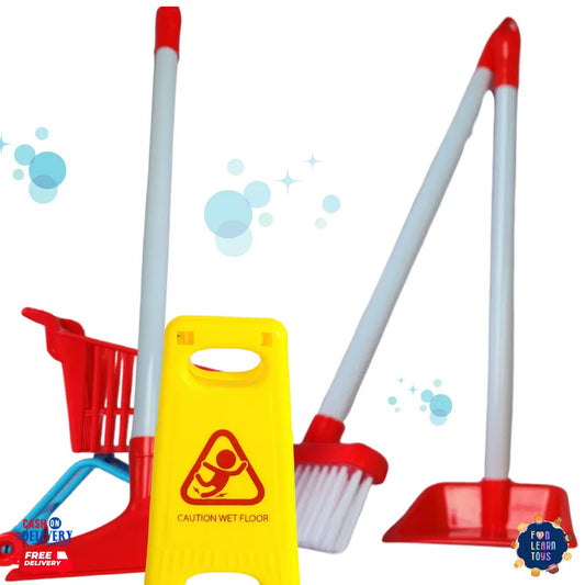 Complete Kids Cleaning Set with 6 Essential Tools - Teach Life Skills and the Importance of Cleanliness