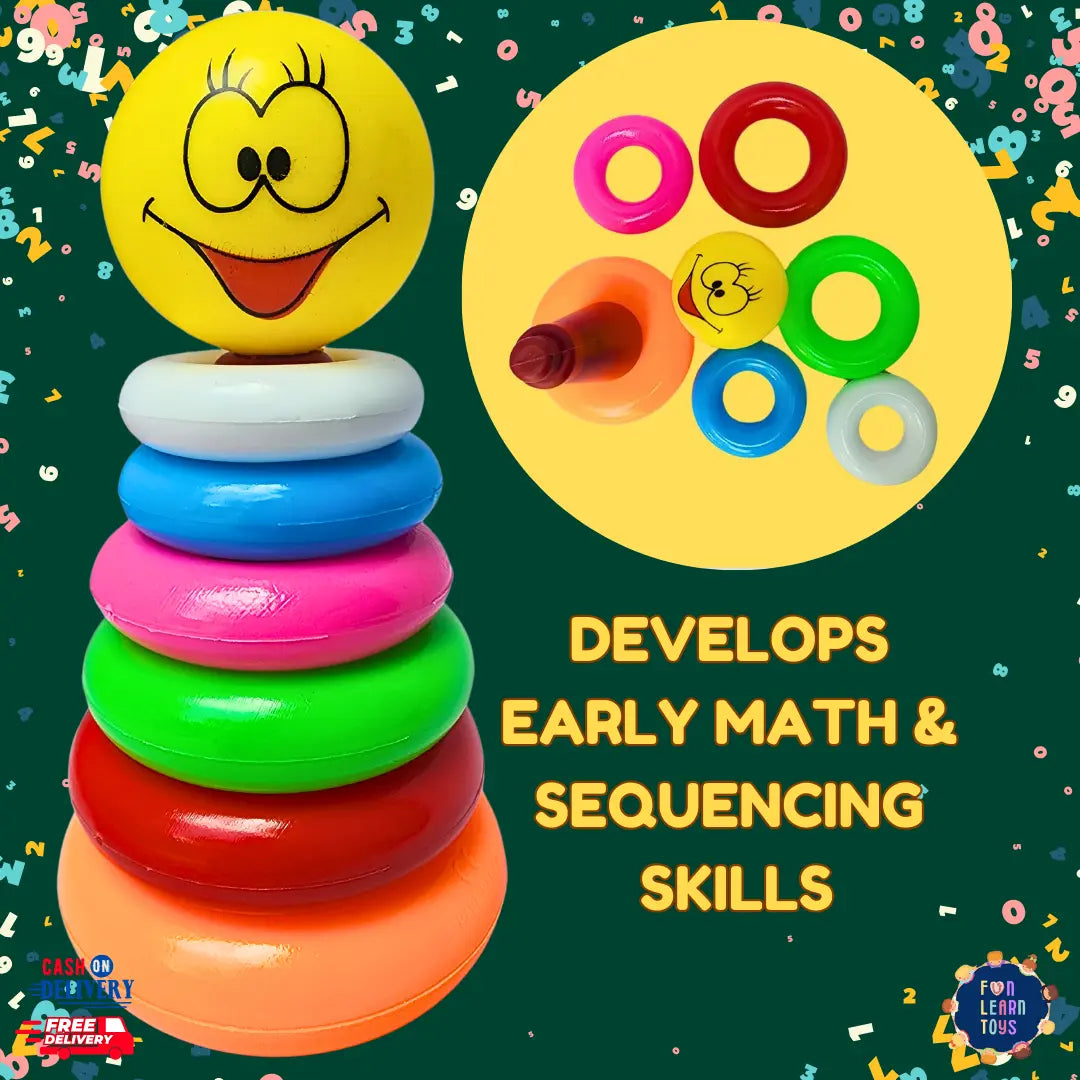 Colorful Stacking Ring Toy - Build Essential Skills in Size, Order, and Concentration