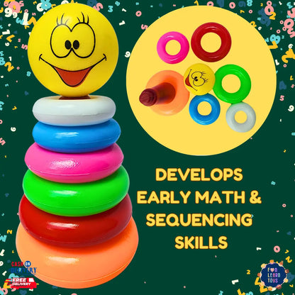 Colorful Stacking Ring Toy - Build Essential Skills in Size, Order, and Concentration