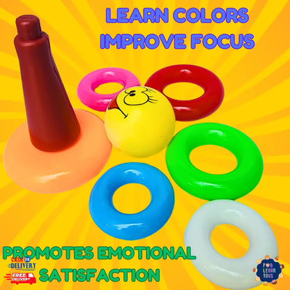 Colorful Stacking Ring Toy - Build Essential Skills in Size, Order, and Concentration